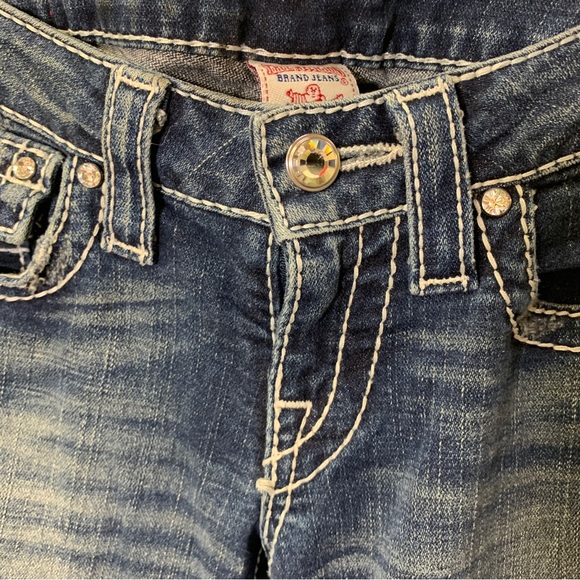 True Religion y2k Jeans low Rise Size 27 bedazzled Pocket - Picture 3 of 12